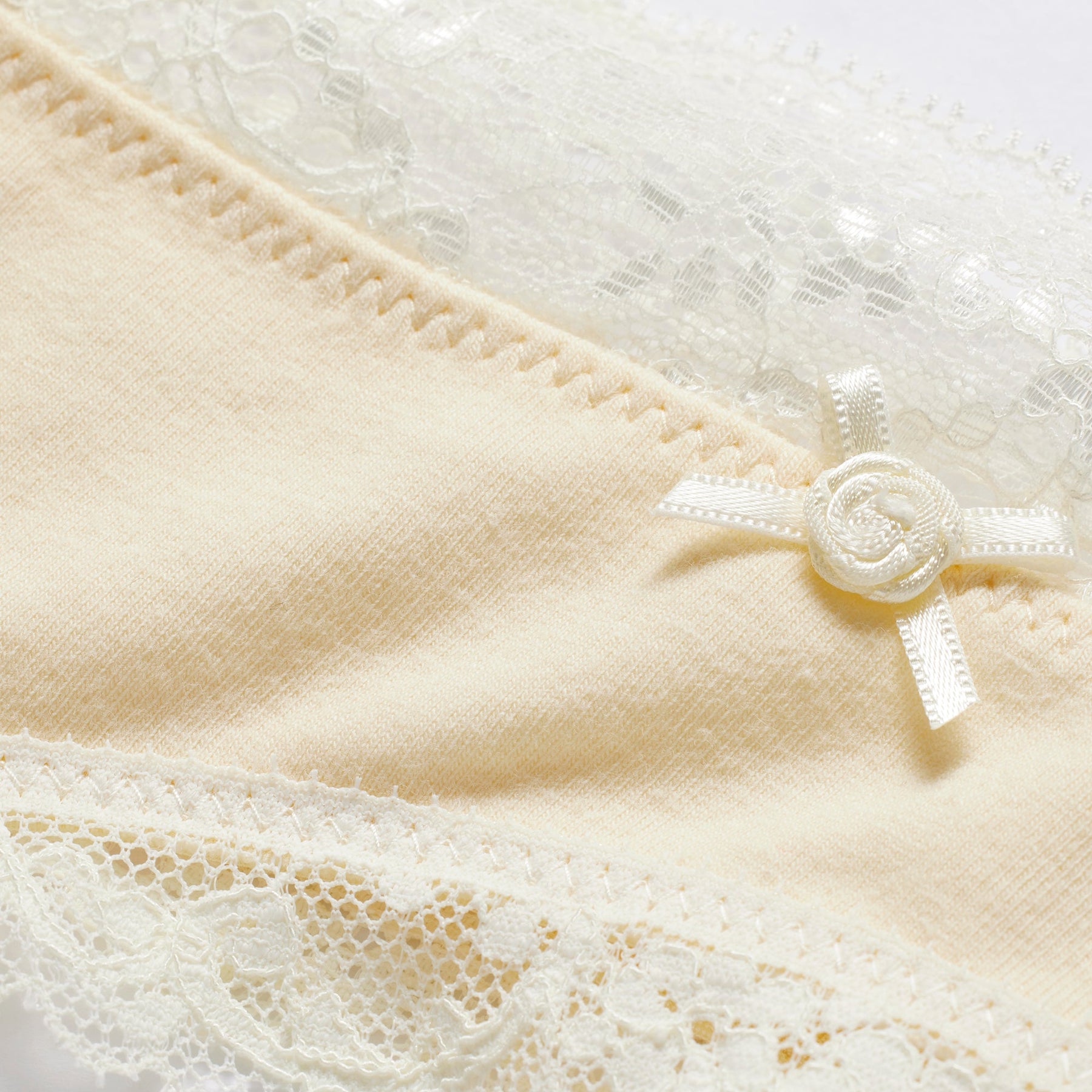 COTTON JERSEY LACE THONG | BUTTER