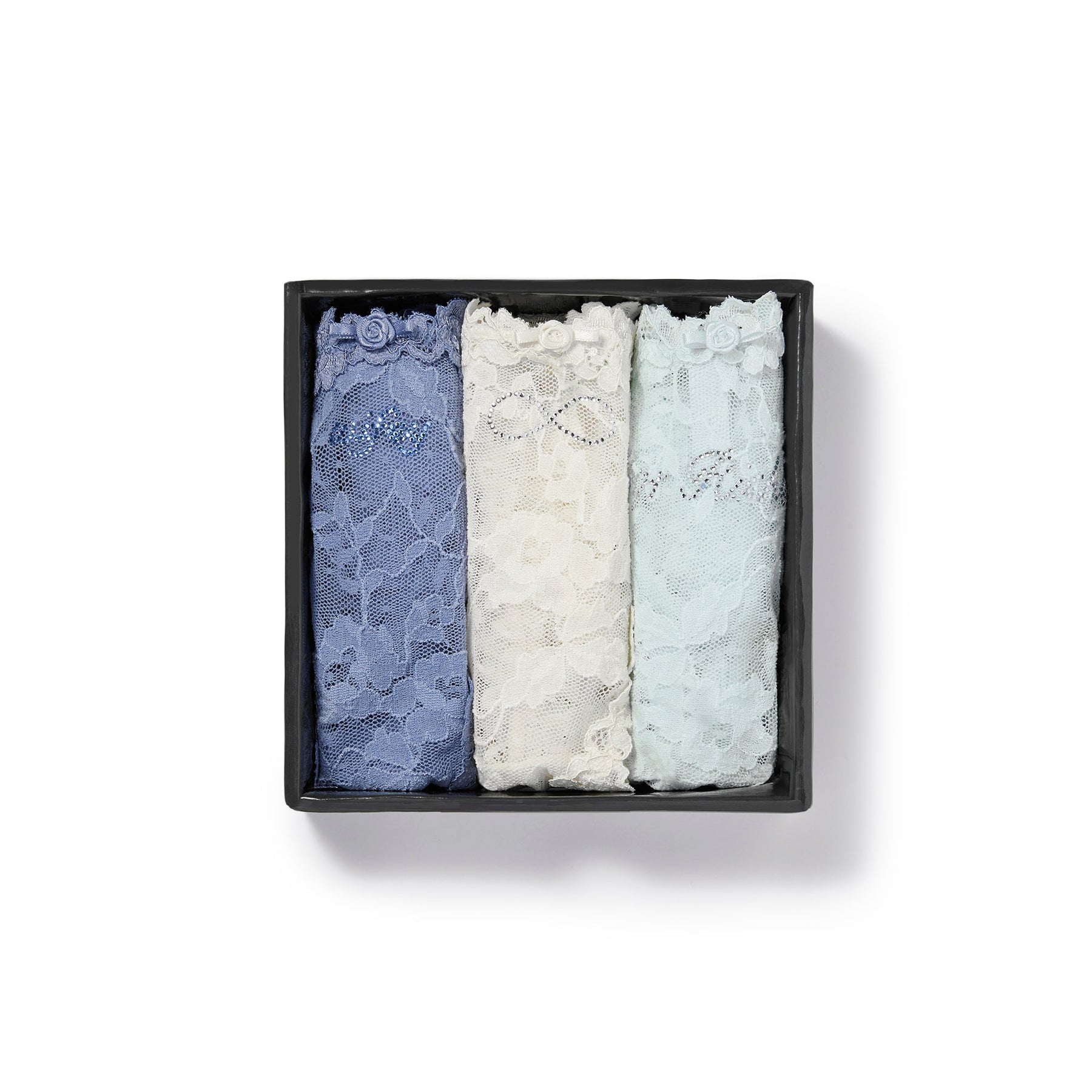 STRETCH LACE DIPPED THONG 3-PACK | IVORY MULTI