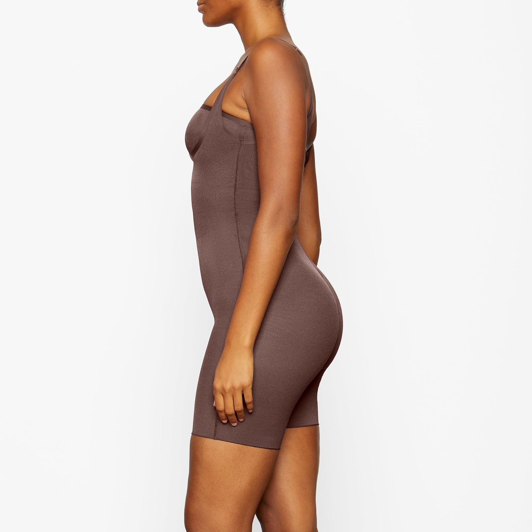SHEER SCULPT OPEN BUST BODYSUIT | COCOA