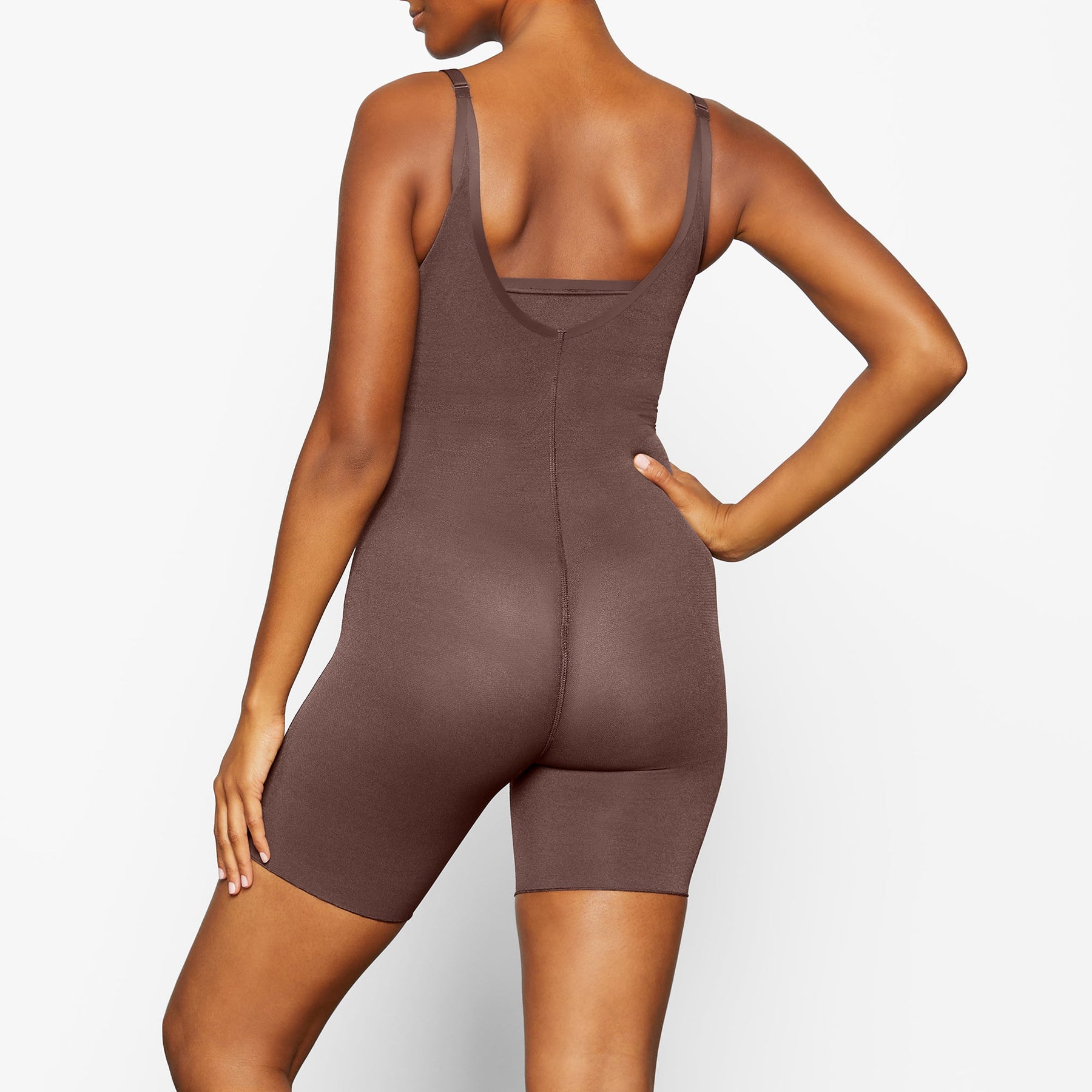 SHEER SCULPT OPEN BUST BODYSUIT | COCOA