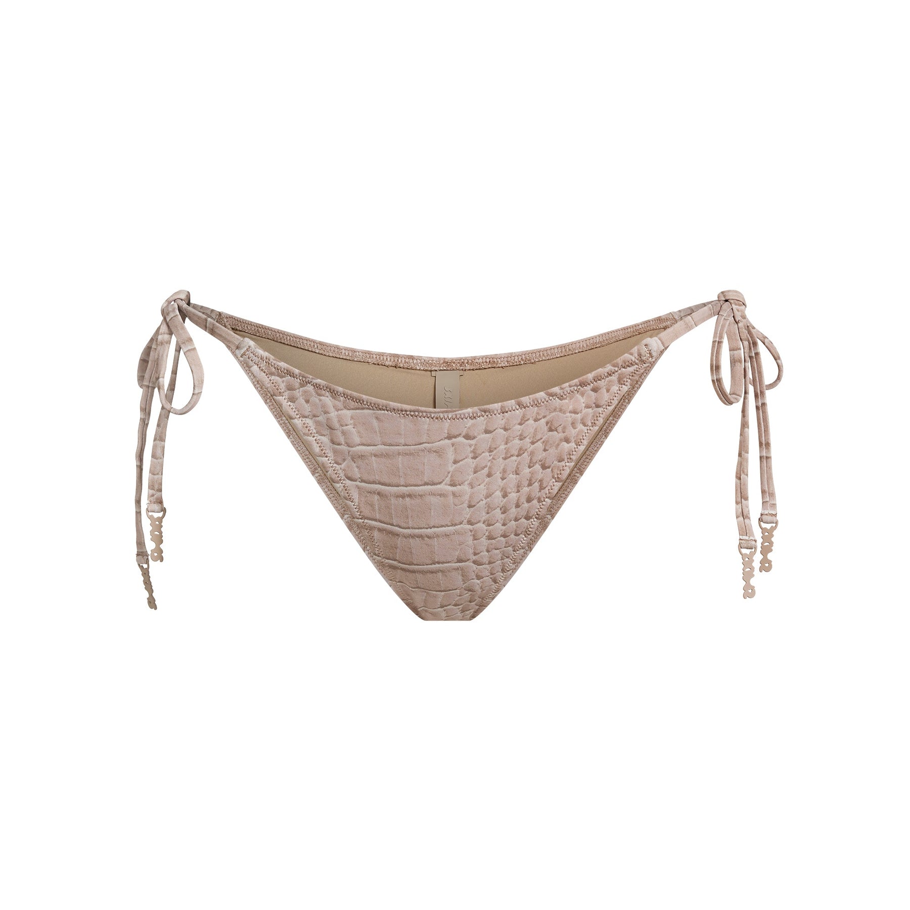 SIGNATURE SWIM DIPPED TIE BIKINI BOTTOM | DUNE CROCODILE PRINT