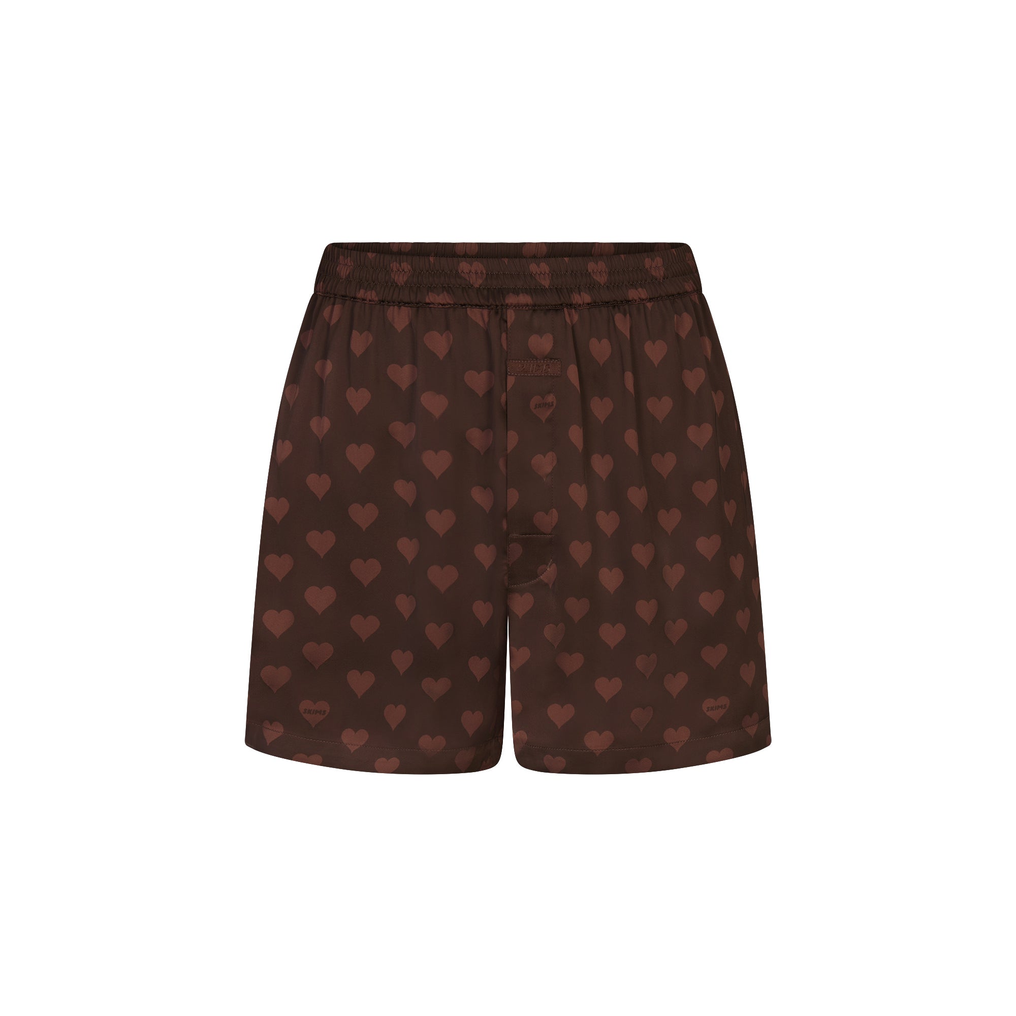 SATEEN SLEEP MENS 3" BOXER SHORT | COCOA HEART HALFDROP