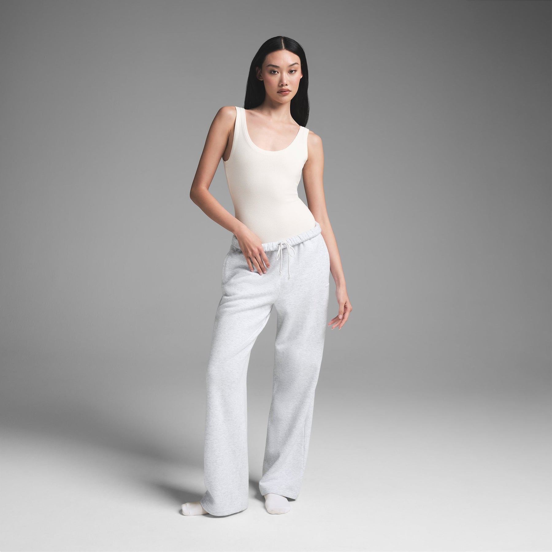 COTTON RIB TANK BODYSUIT | MARBLE
