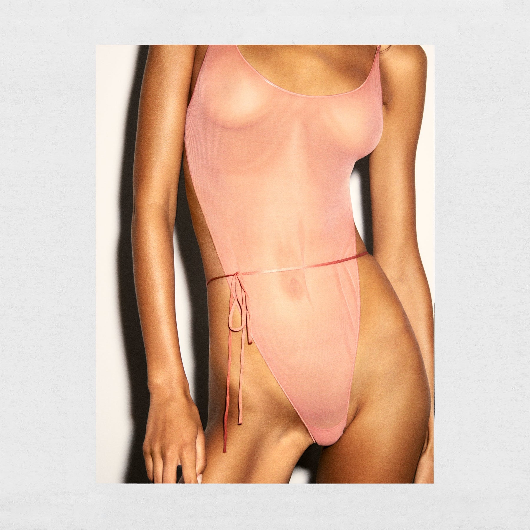ULTRA FINE MESH BRIEF BODYSUIT | TERRACOTTA