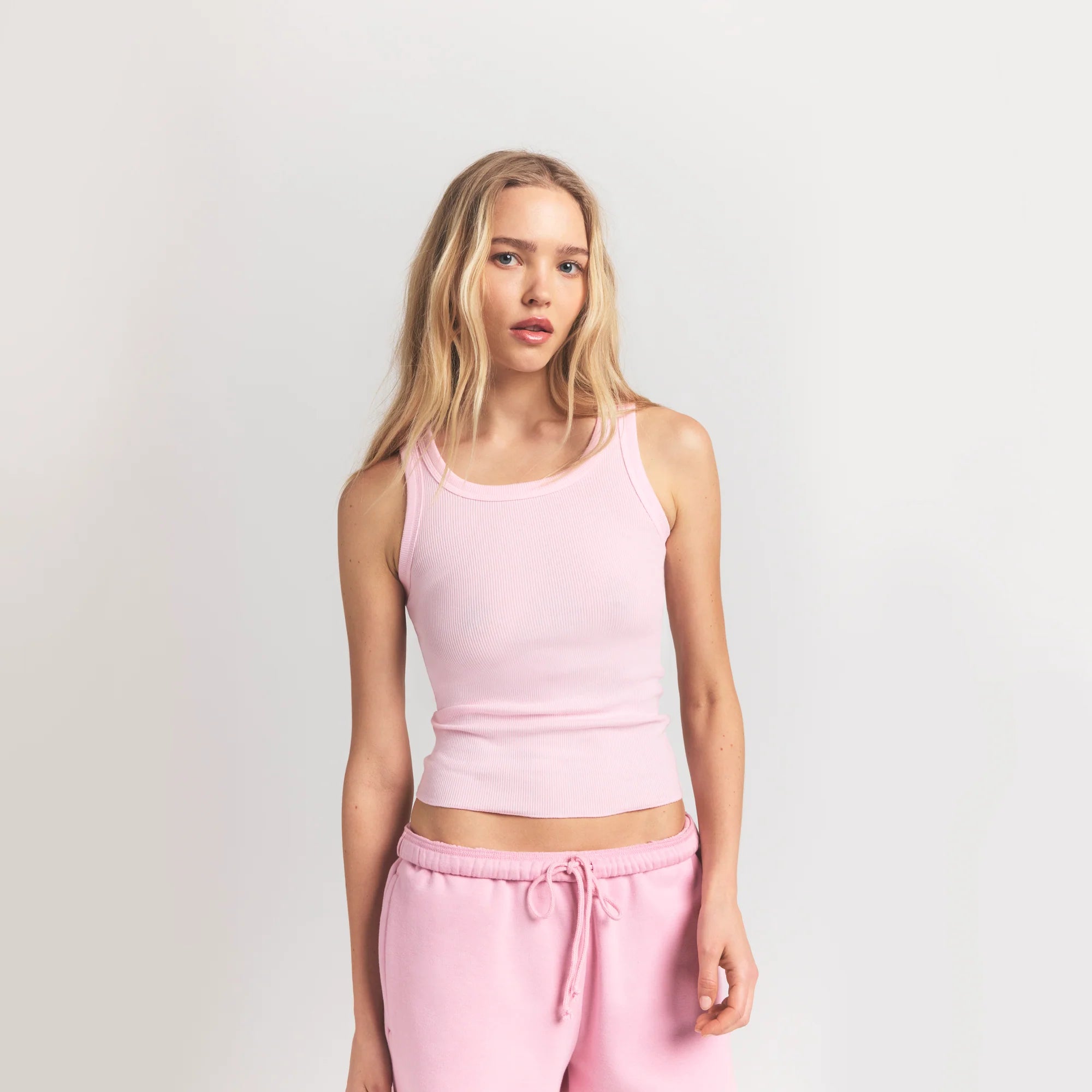 Cotton Rib Scoop Neck Tank