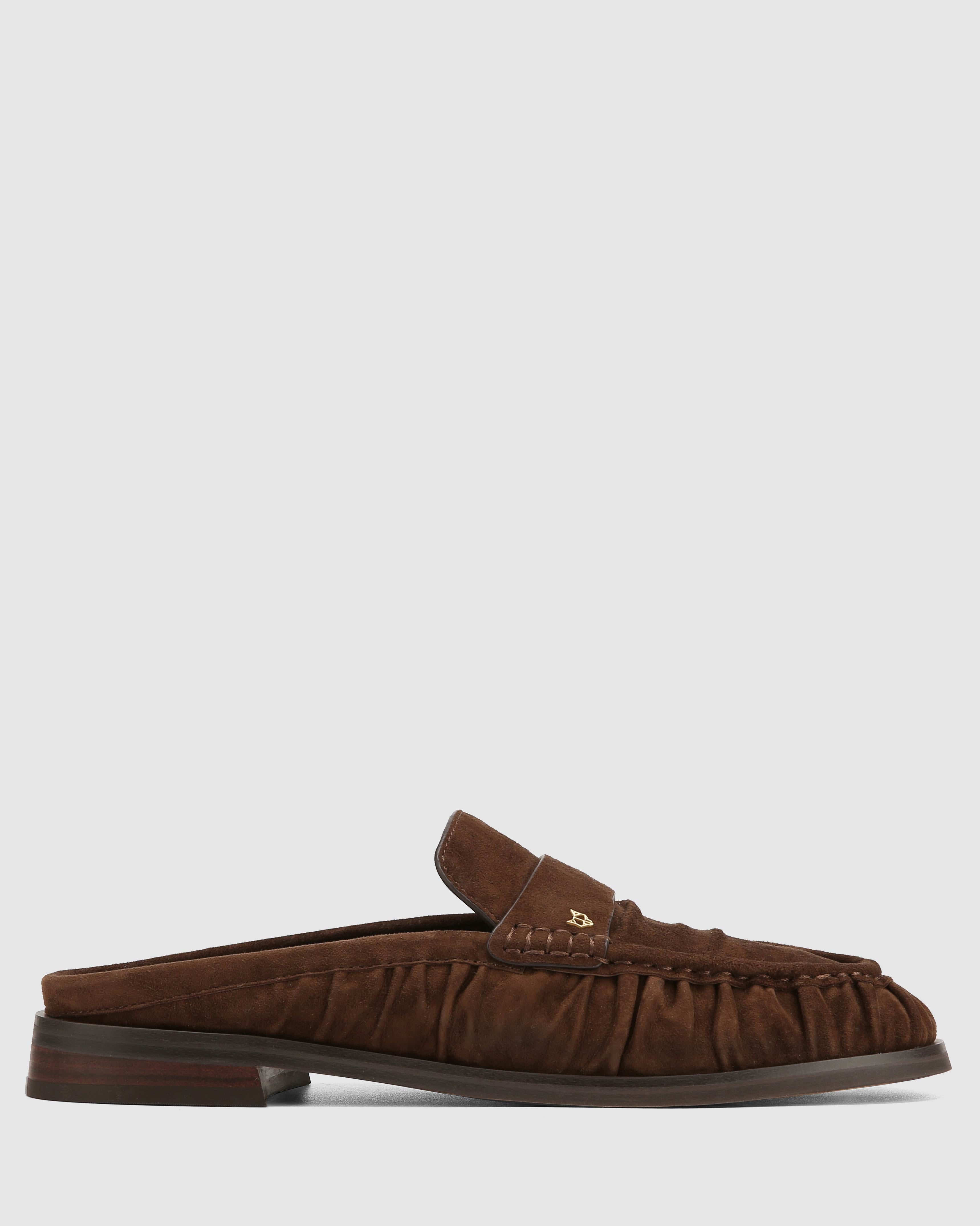 Slipper Brown Scrunch Suede
