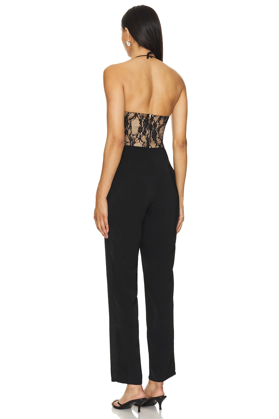 superdown Bella Lace Jumpsuit in Black