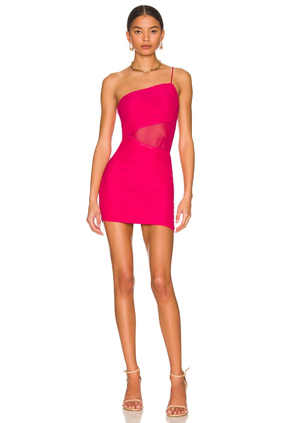 superdown Jerica Mesh Mini Dress in Hot Pink