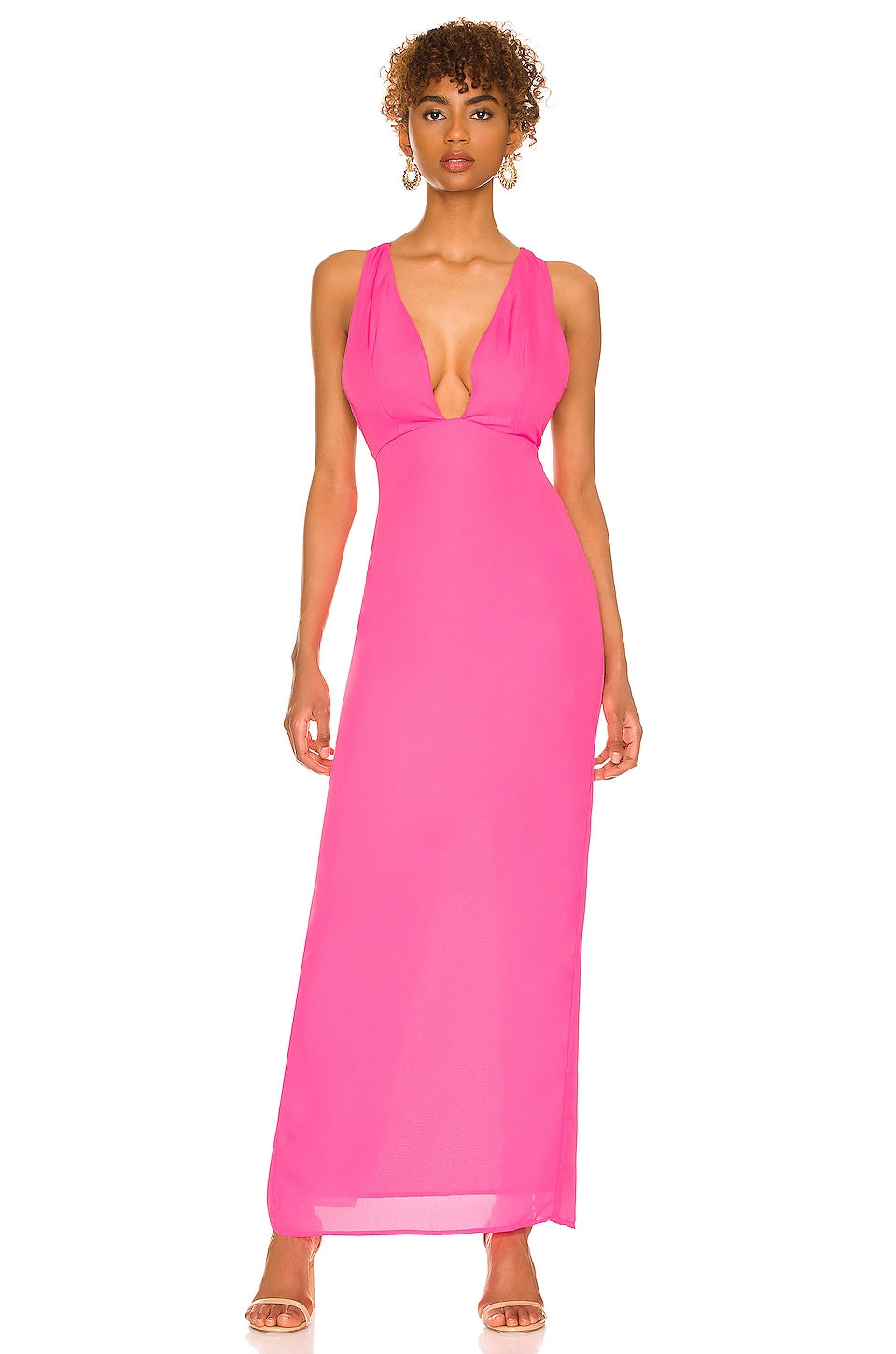 superdown Lucinda Strappy Maxi Dress in Hot Pink
