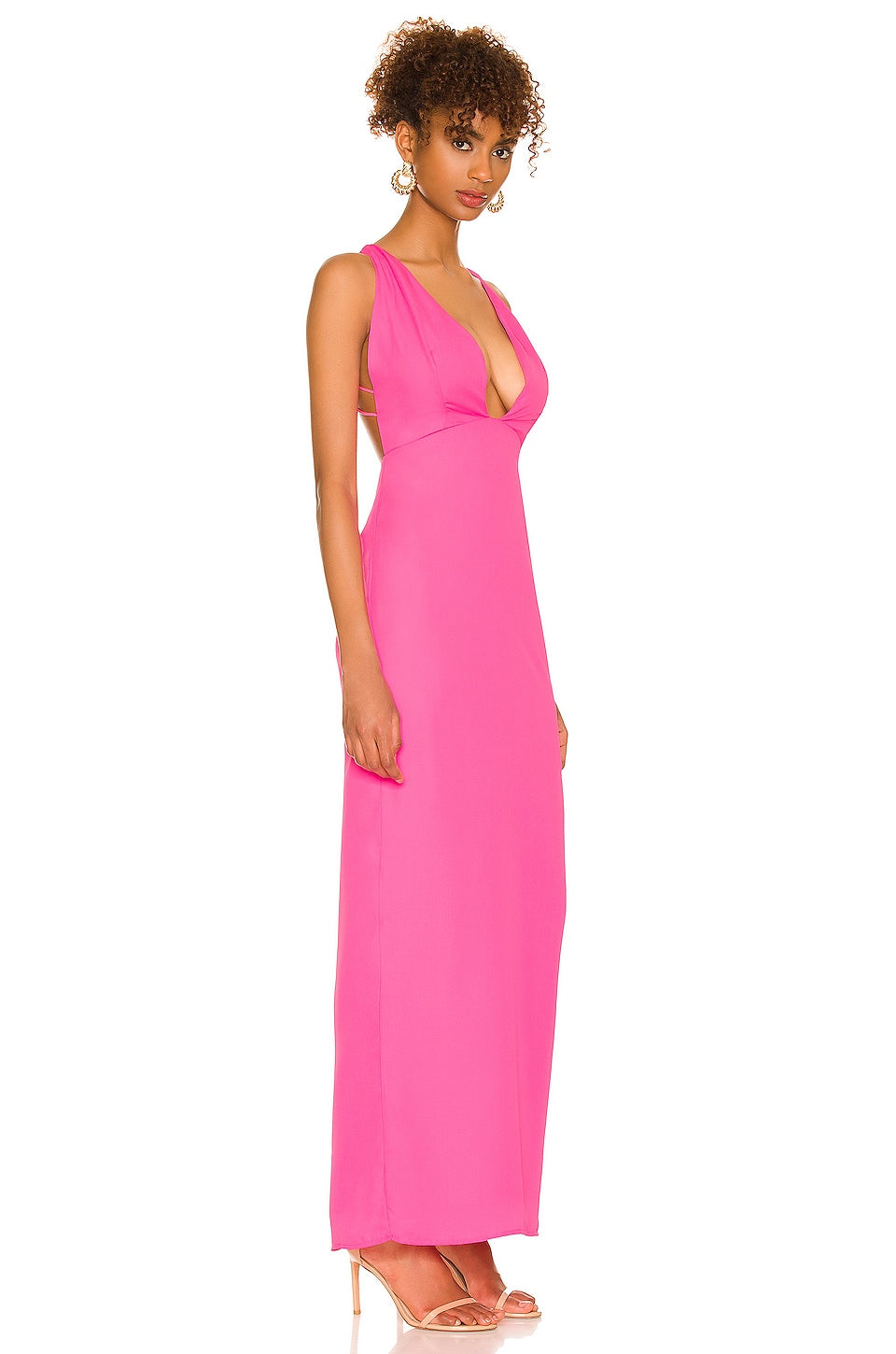 superdown Lucinda Strappy Maxi Dress in Hot Pink