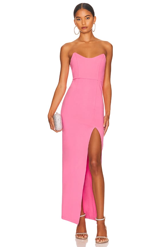 superdown Ryleigh Strapless Maxi Dress in Pink