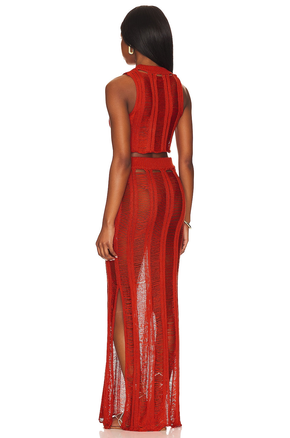 superdown Tayla Maxi Skirt Set in Burnt Orange