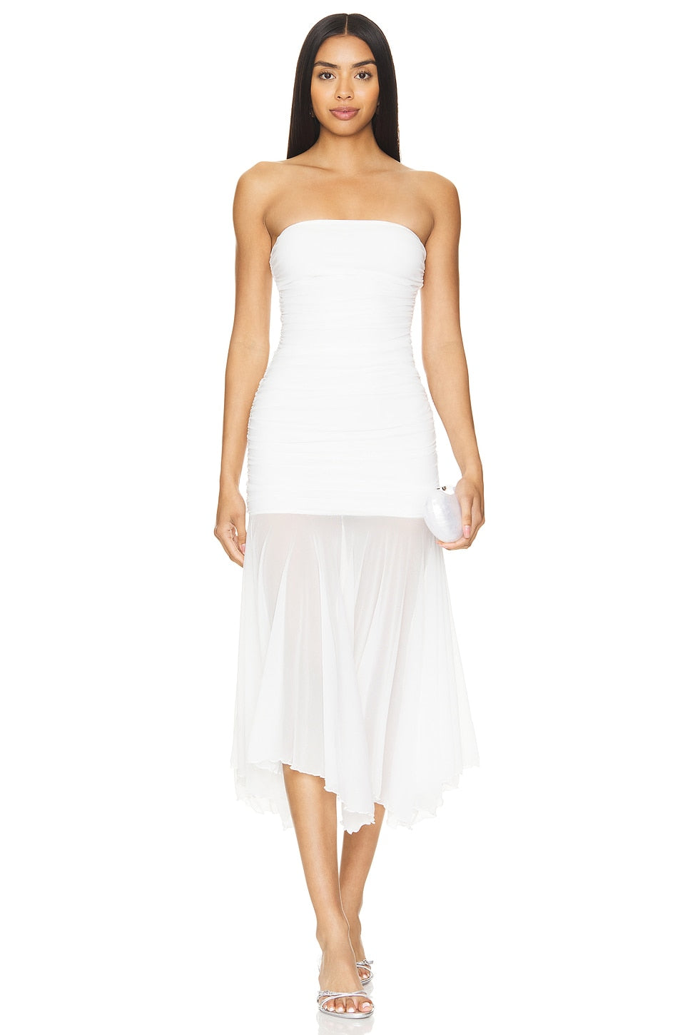 superdown Amaris Strapless Dress in White