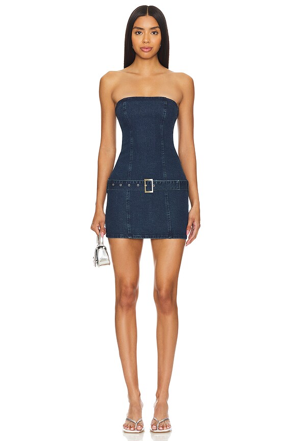 superdown Kara Mini Dress in Vintage Blue