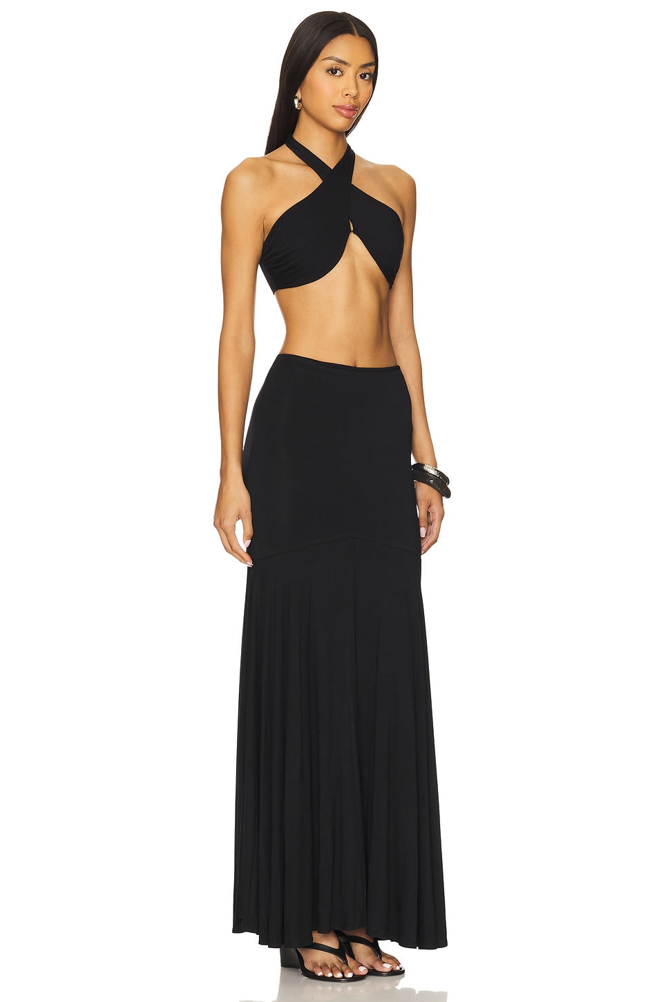 superdown Yasmina Maxi Skirt Set in Black
