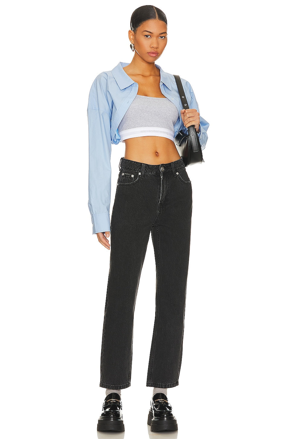 superdown Jinx Cropped Jeans in Black