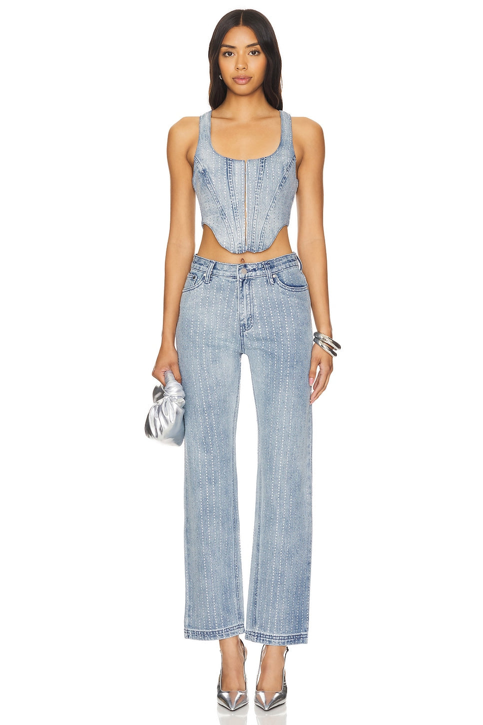 superdown Ileen Crystal Jean in Light Wash