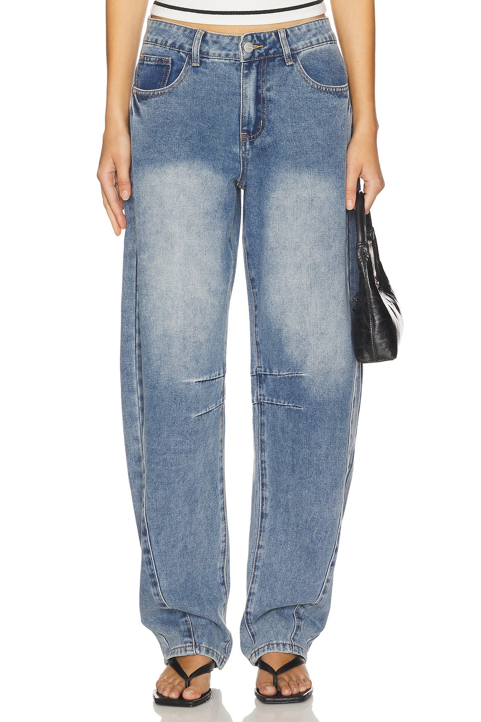 superdown x Emma Rose Patsy Jean in Mid Blue Wash