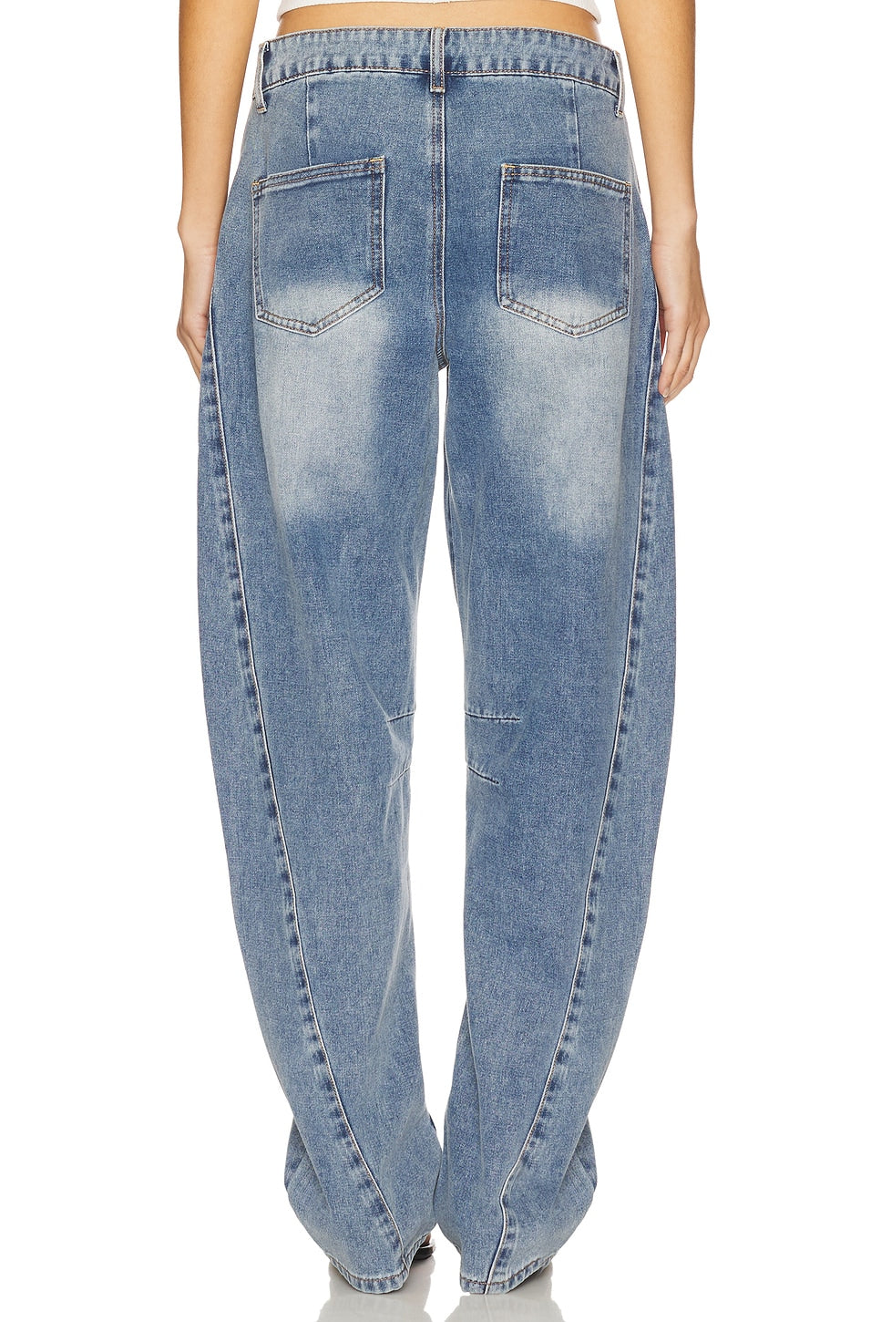superdown x Emma Rose Patsy Jean in Mid Blue Wash