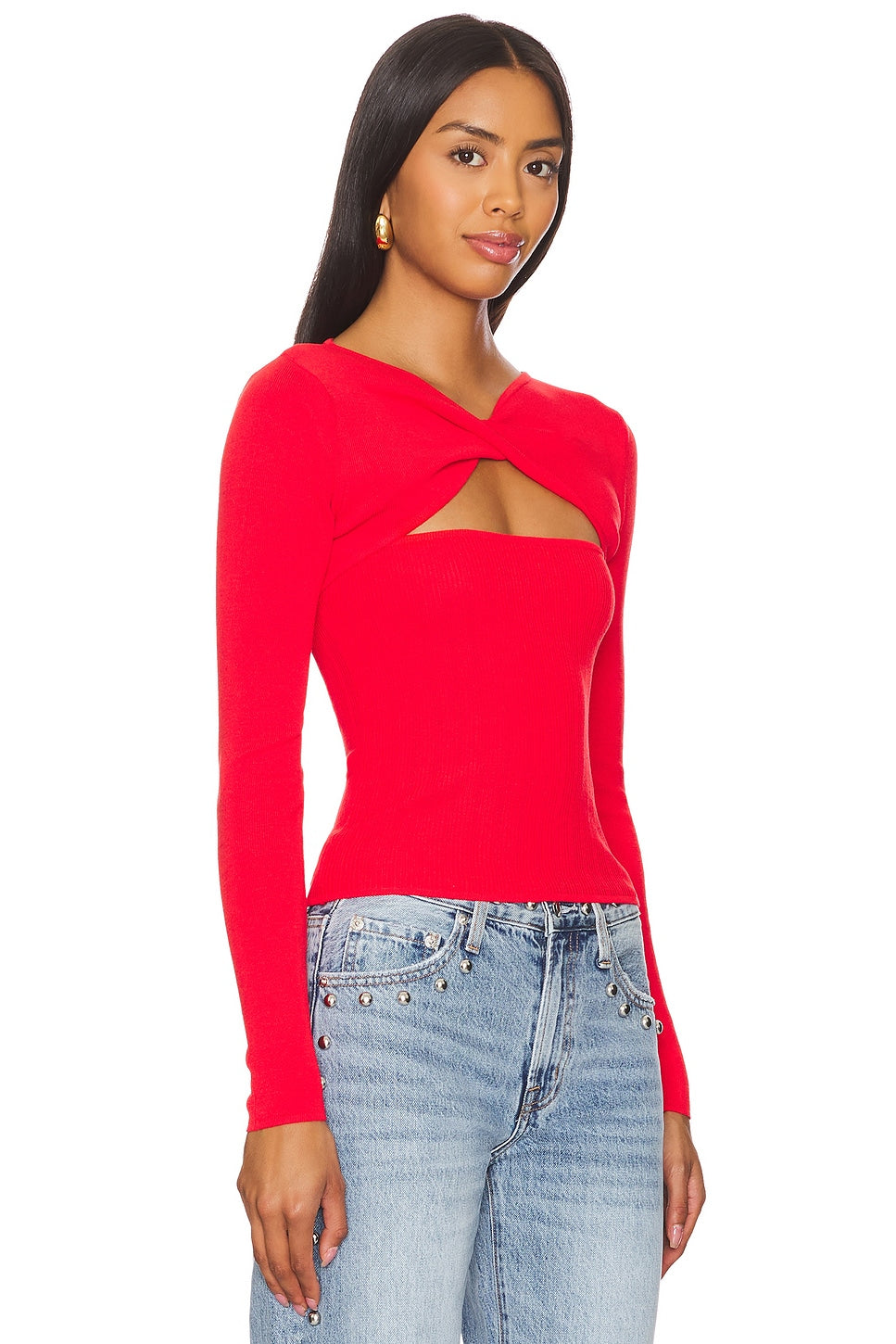 superdown Kenzie Knit Top in Cherry