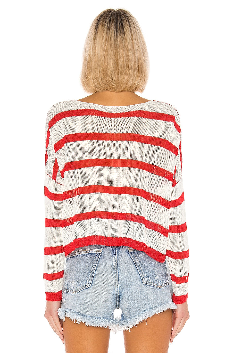 superdown Adriana Knit Sweater in White & Red