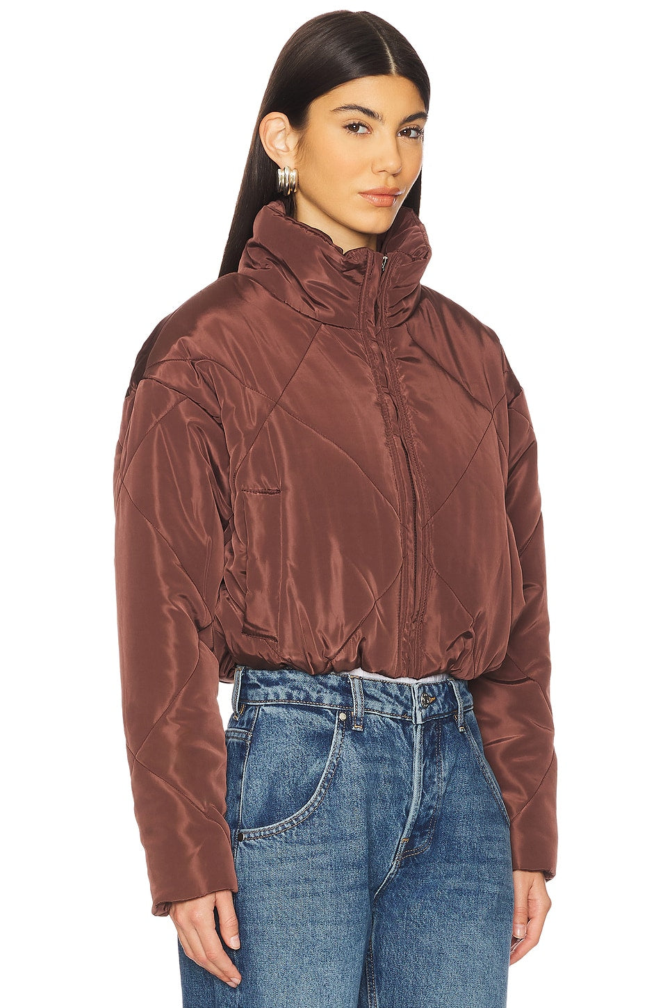 superdown Rania Cropped Jacket in Brown