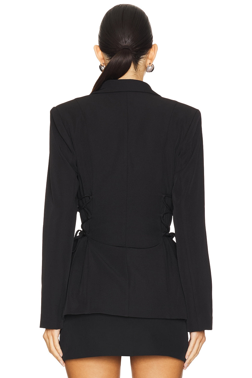 superdown Jennifer Lace Up Blazer in Black