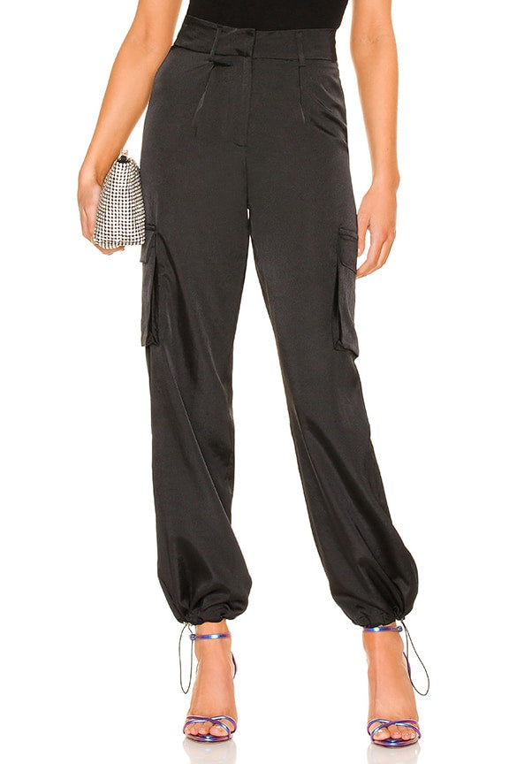superdown Seleste Drawstring Jogger Pant in Black