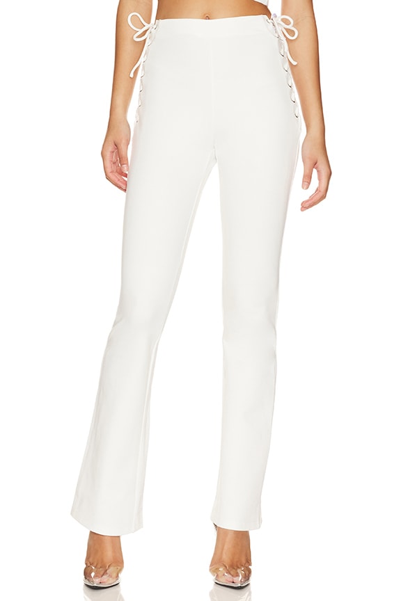 superdown Jeneh Lace Up Pants in Ivory