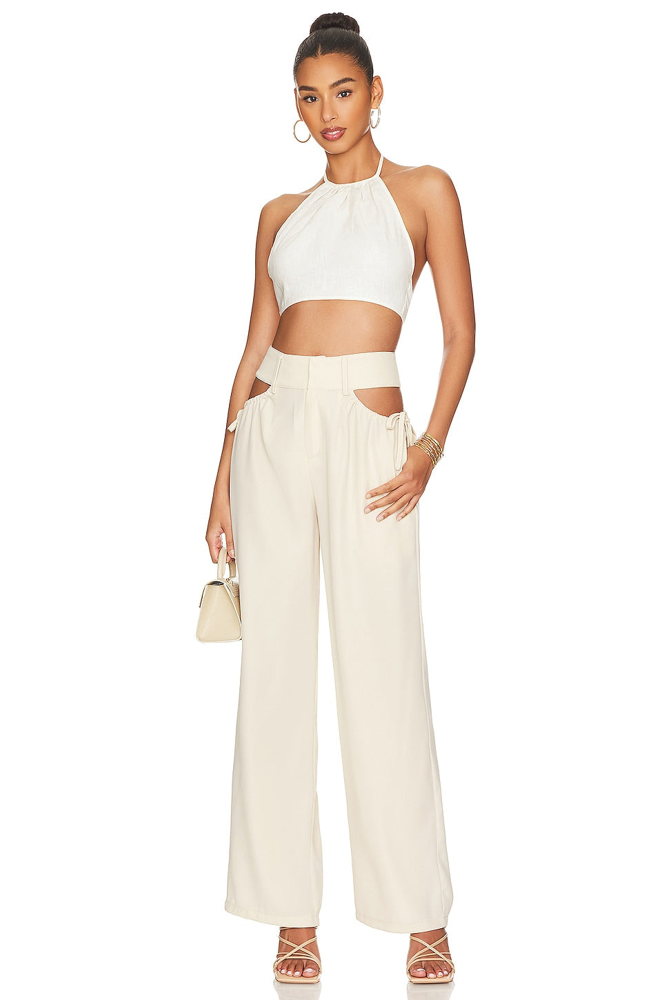 superdown Benny Cut Out Pants in Beige