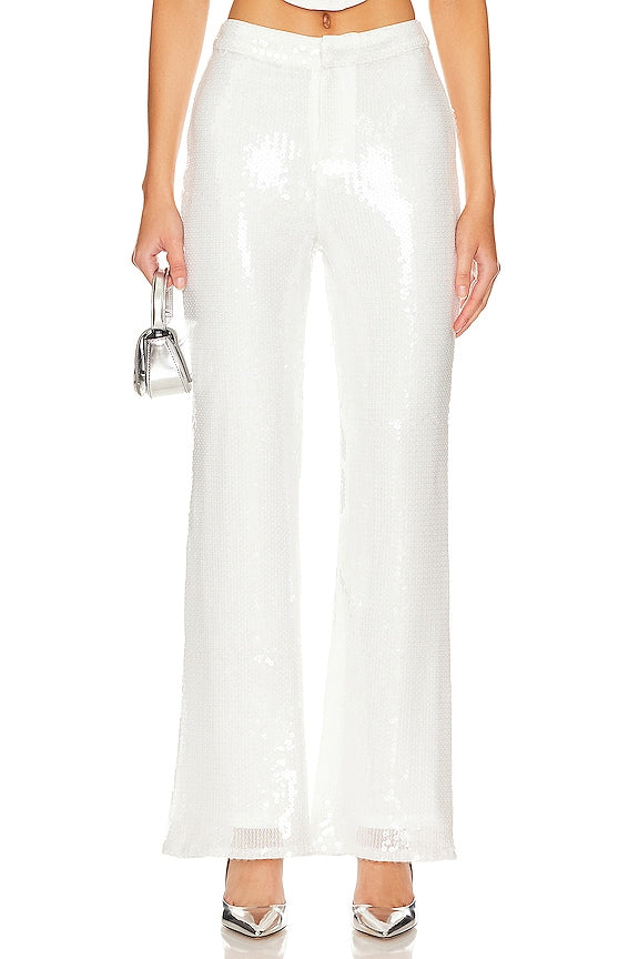 superdown Avia Pant in White Sequin