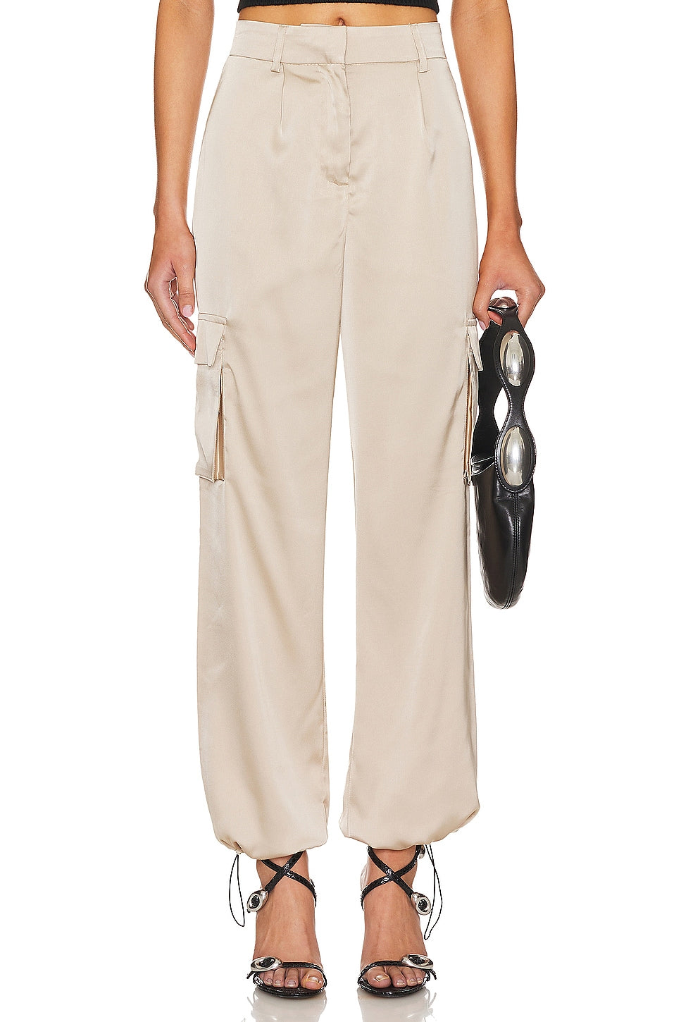 superdown Seleste Drawstring Jogger Pant in Taupe