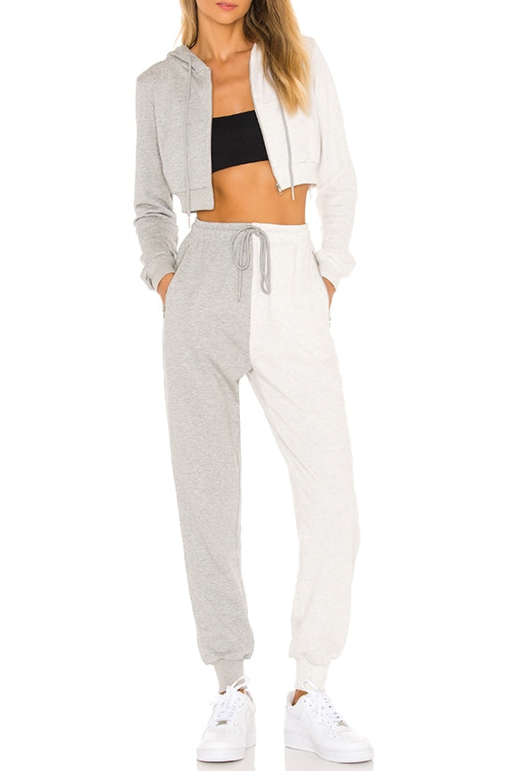 superdown Renna Two Tone Sweatpants in Grey Multi