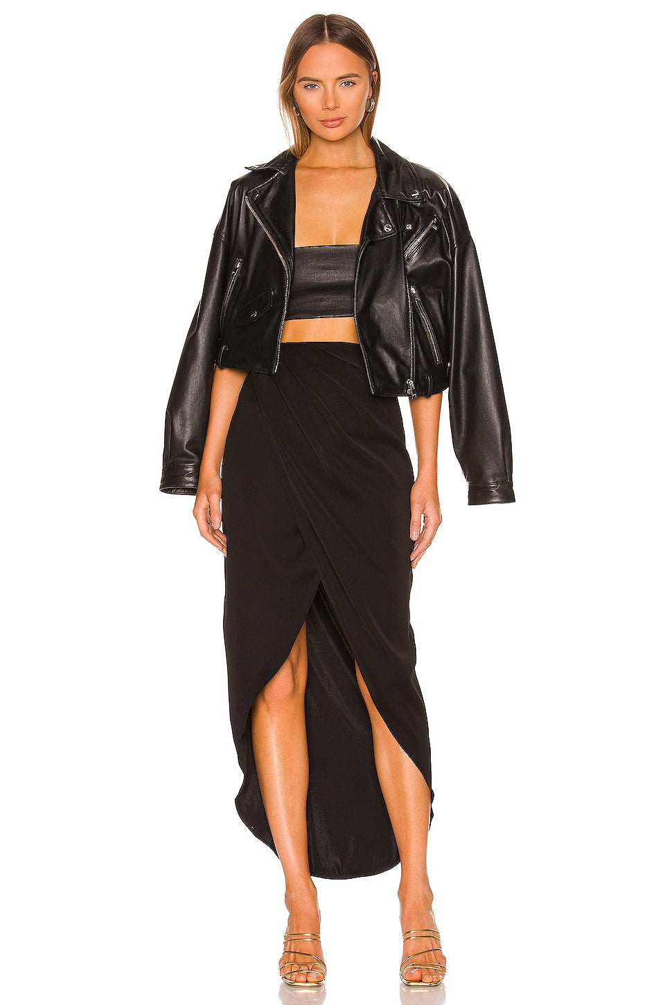 superdown Arielle Slit Maxi Skirt in Black