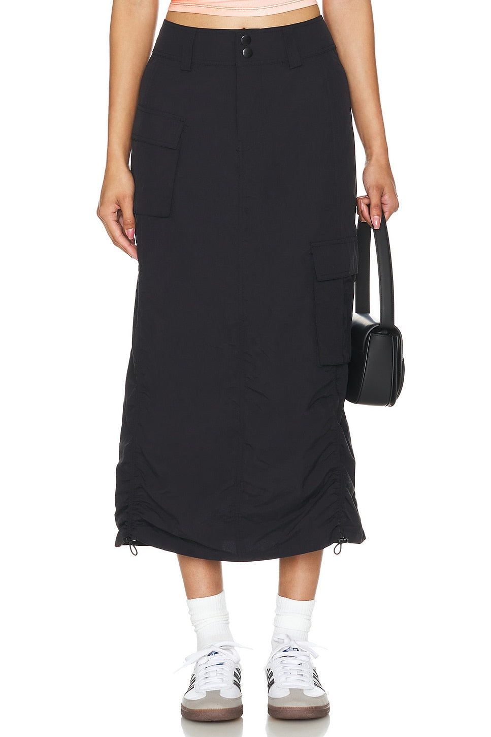 superdown Mila Cargo Midi Skirt in Black
