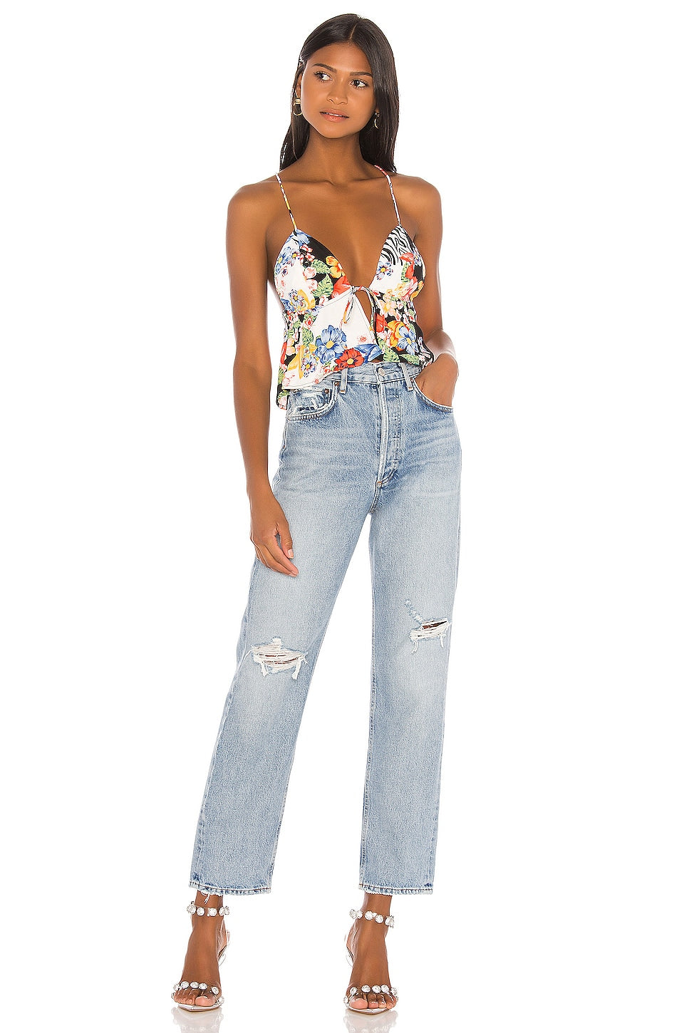 superdown Isla Top in Black Multi