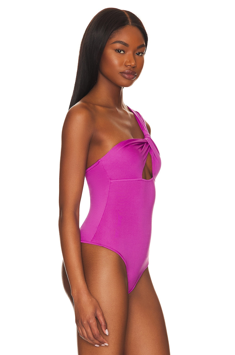 superdown Jimena One Shoulder Bodysuit in Purple
