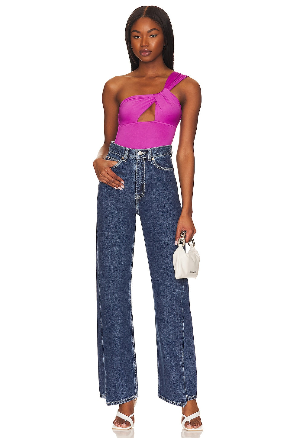 superdown Jimena One Shoulder Bodysuit in Purple