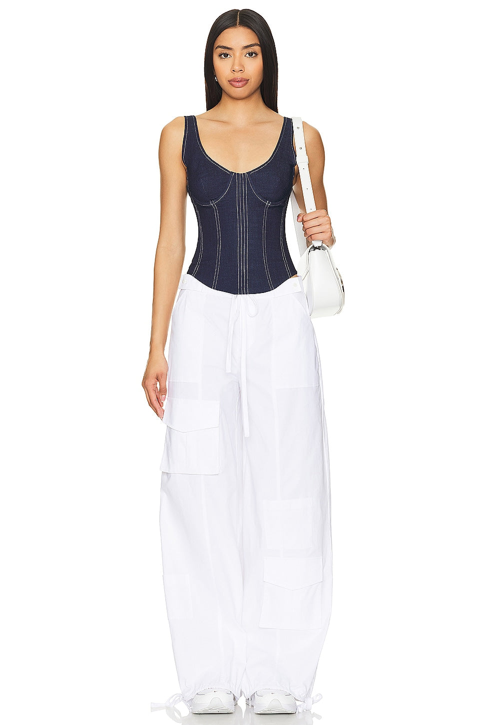 superdown Aida Bustier in Dark Wash