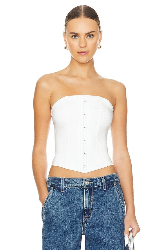 superdown Jordyn Corset Top in White