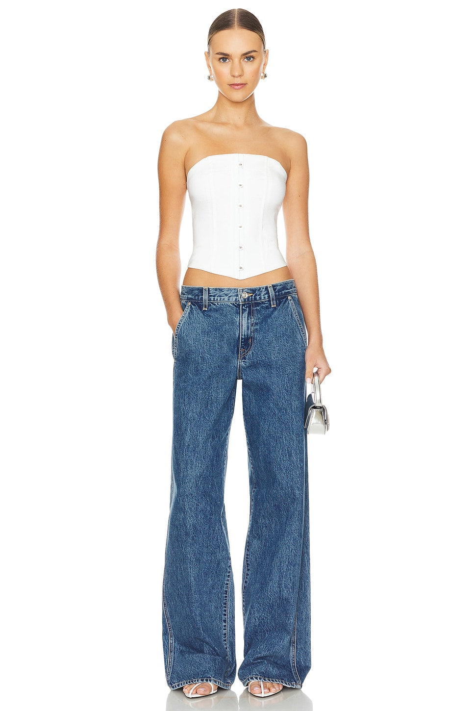superdown Jordyn Corset Top in White