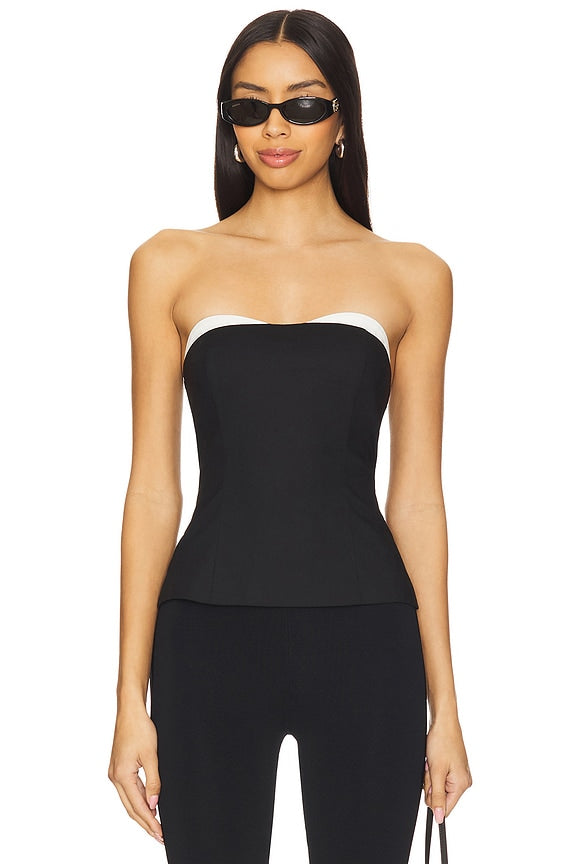 superdown Anika Strapless Top in Black & White
