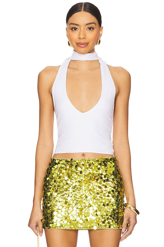 superdown Jessalyn Halter Top in White