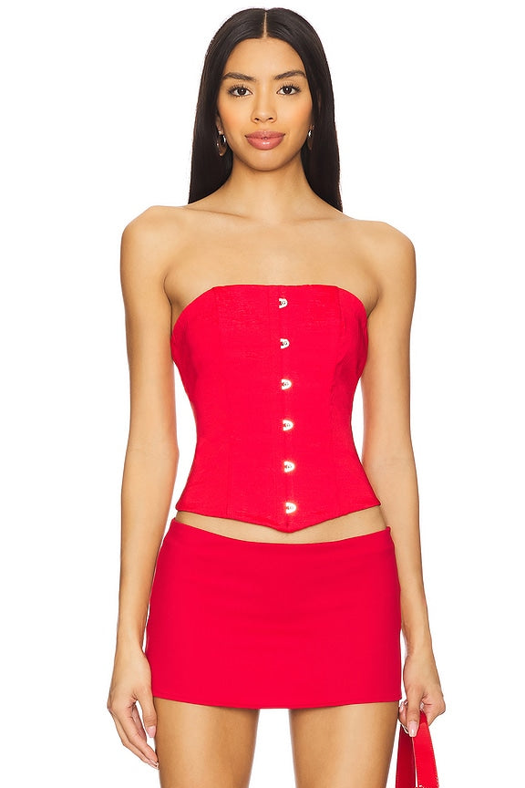 superdown Jordyn Corset Top in Red