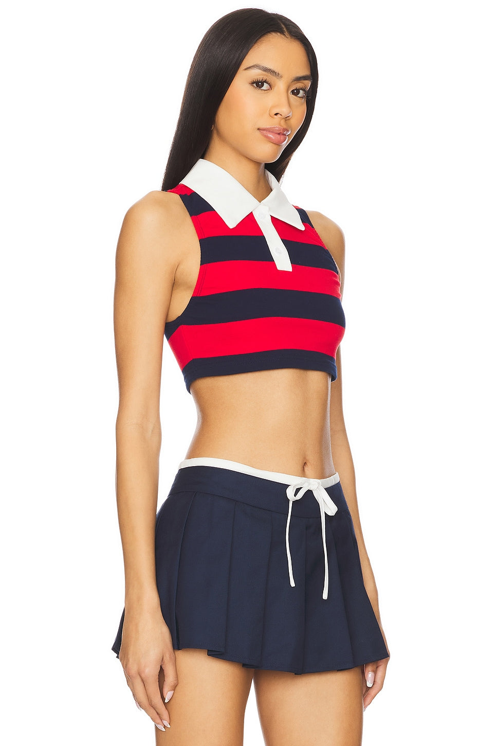 superdown Koko Crop Top in Red & Navy