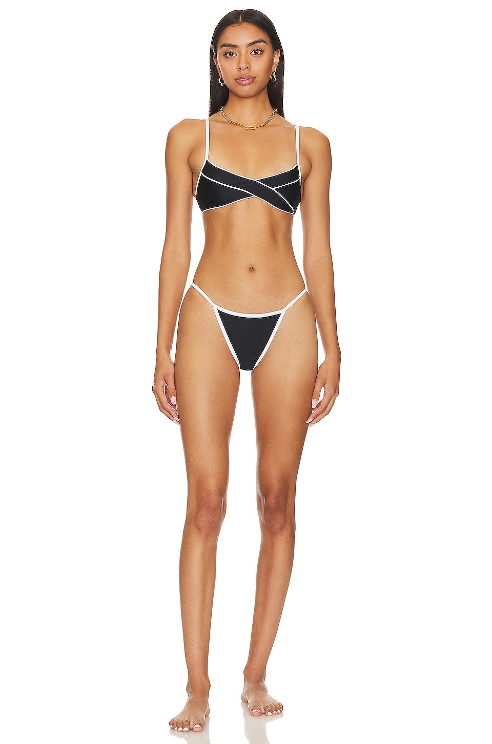 superdown Gianna Bikini Top in Black & White