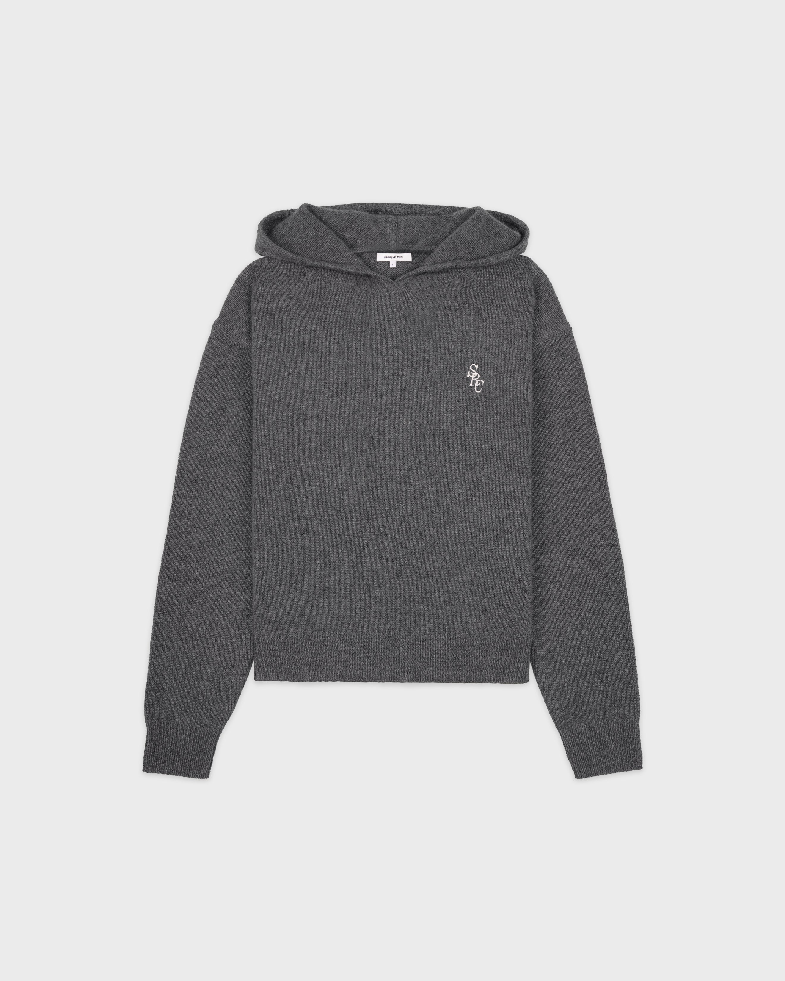 SRC Cashmere Hoodie - Cool Gray/White