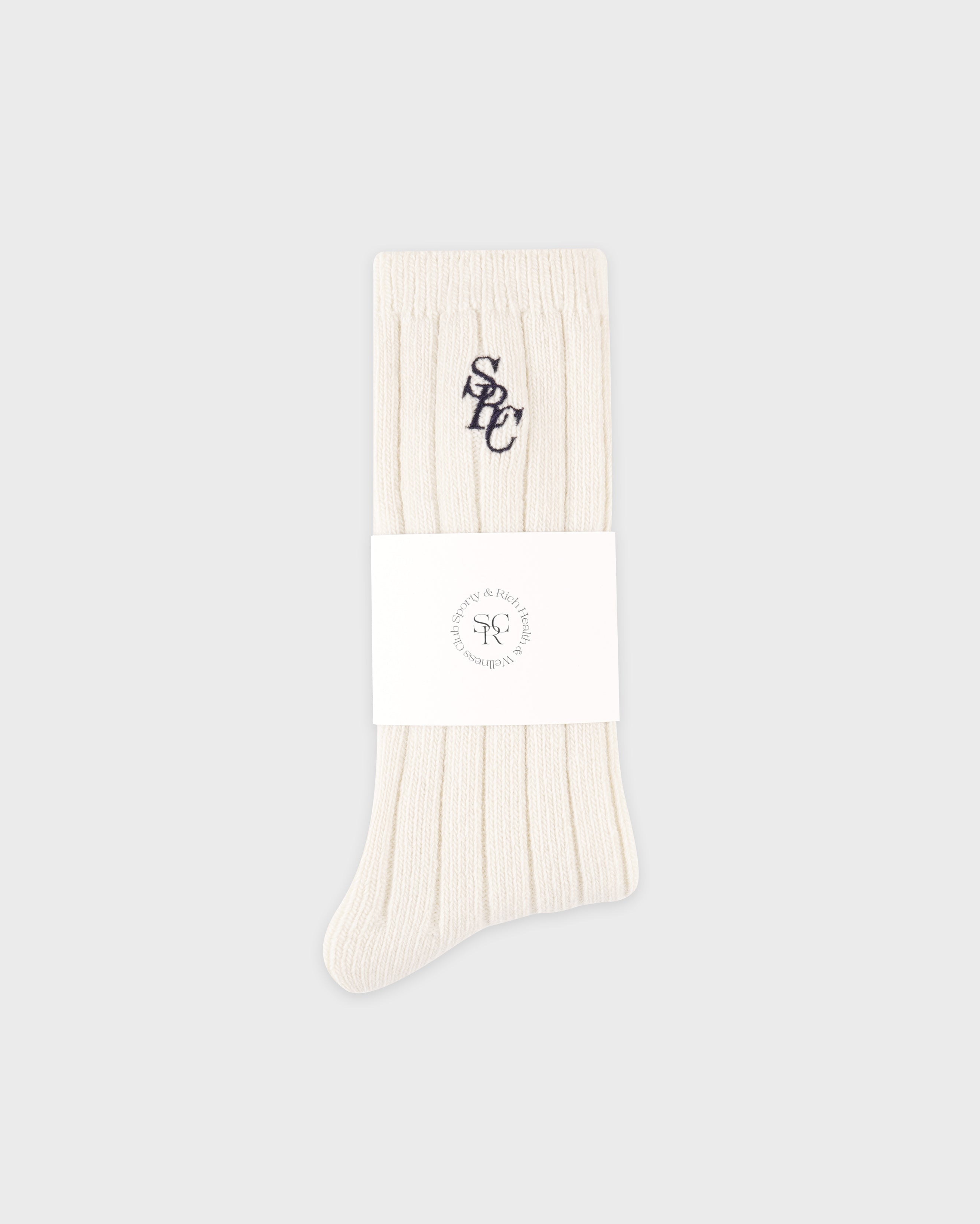 SRC Cashmere Socks - Ecru/Navy