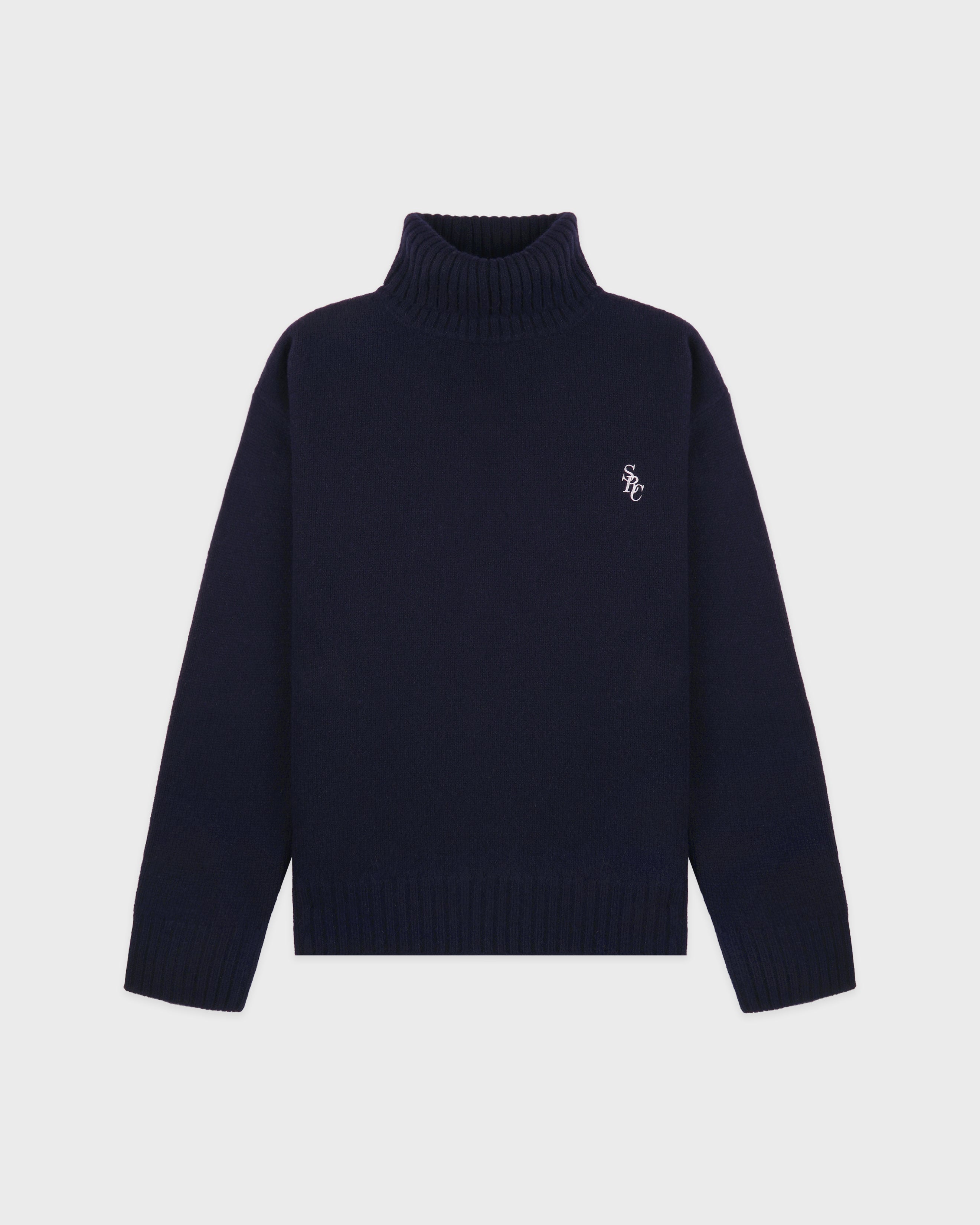 SRC Wool Turtleneck - Navy/White