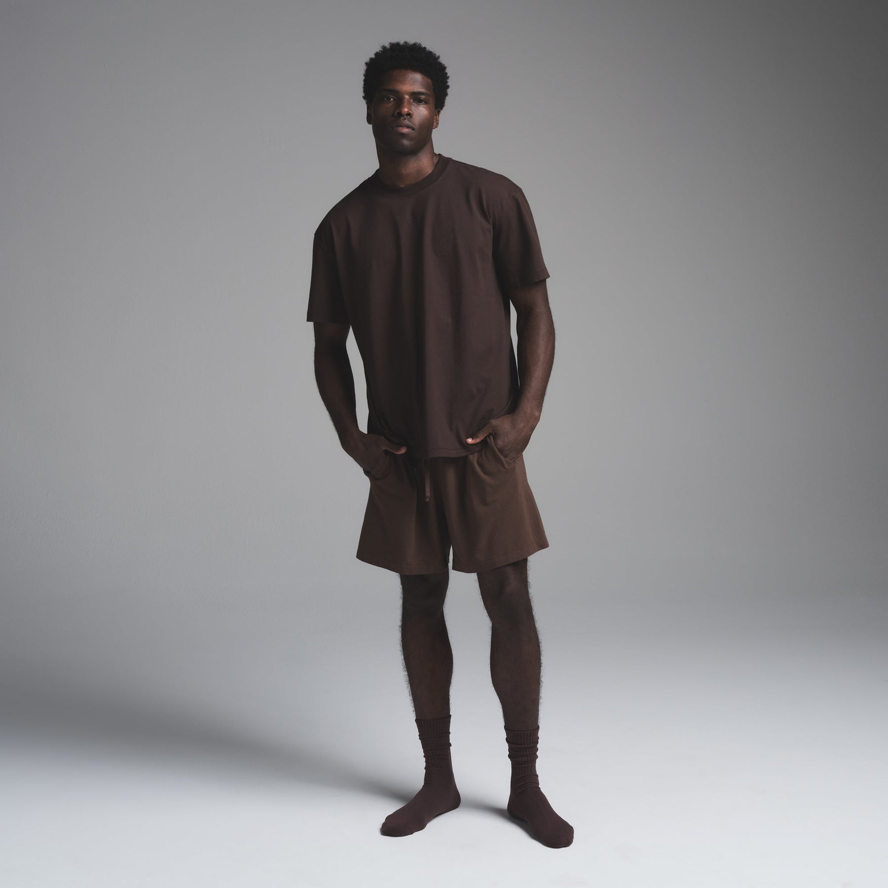 HEAVYWEIGHT COTTON MENS RELAXED T-SHIRT | ESPRESSO